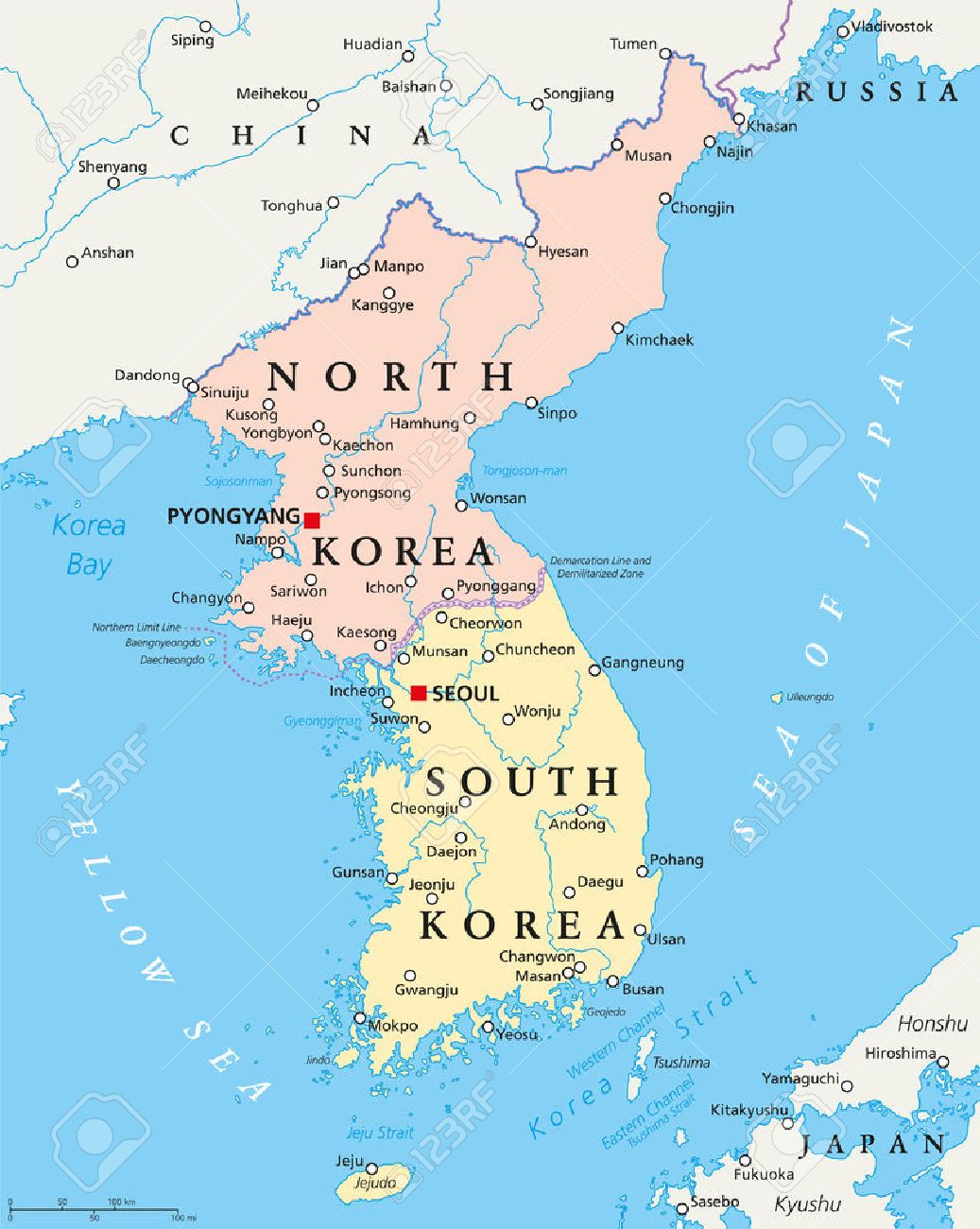 mA00【地図】韓国 [日本語版] 1982年 全図(北朝鮮除く＋ソウル中心